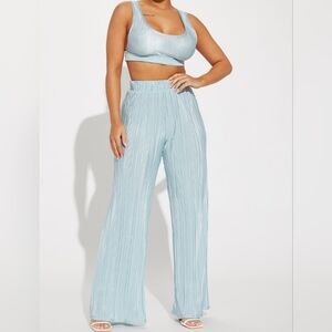 Plisse baby blue Matching Set